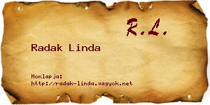 Radak Linda névjegykártya